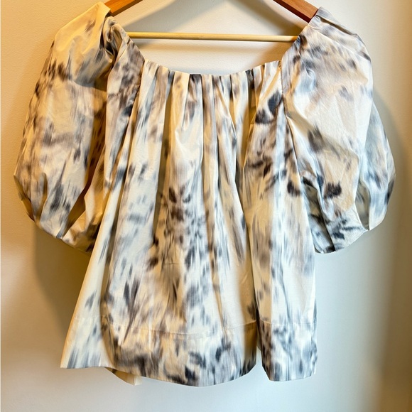 REBECCA TAYLOR Whisper Rose Tulip Puff Sleeve Top Size 10 - Picture 10 of 16